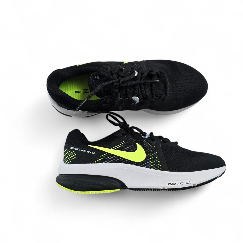 Nike Air Zoom Running Shoes Black Neon Volt – Lightweight Trainers Size 8